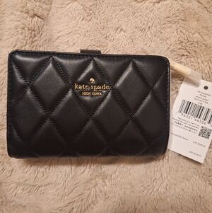 Kate Spade Black Quilted Leather Wallet Brand New Never Used